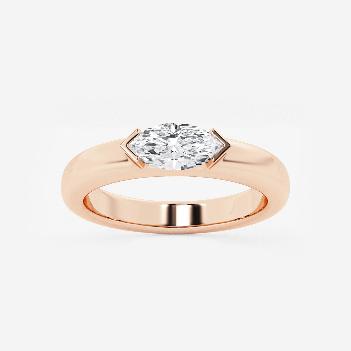 näas 1/2 ctw Marquise Lab Grown Diamond East-West Stackable Ring